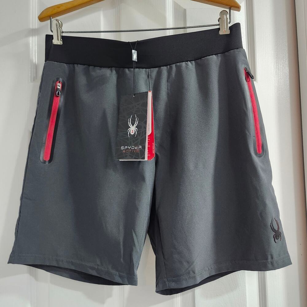 Spyder Gray Shorts with Red Accents